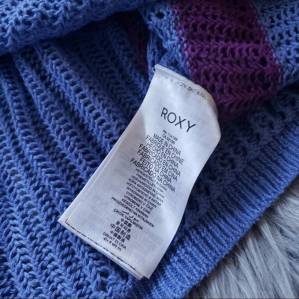 Roxy Loose knit long sleeve pullover striped top - Picture 2 of 8